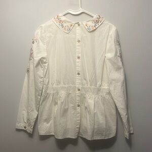 White blouse with floral print